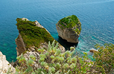U Diu Grossu rock from the top, Bonifacio, Corsica, France