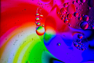 Abstract colorful Oil Bubbles macro