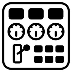 
Icon of control panel in editable glyph design

