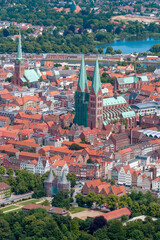 Innenstadt von Lübeck aus der Luft
