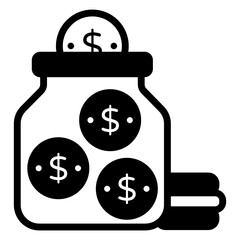 
Money bag with lock denoting glyph icon of secured loan 

