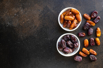 date fruit sweet dried fruit healthy tasty snack meal diet top view copy space  food background rustic image vegan or vegetarian food