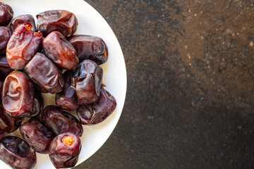 date fruit sweet dried fruit healthy tasty snack meal diet top view copy space  food background...