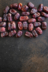 date fruit sweet dried fruit healthy tasty snack meal diet top view copy space  food background rustic image vegan or vegetarian food