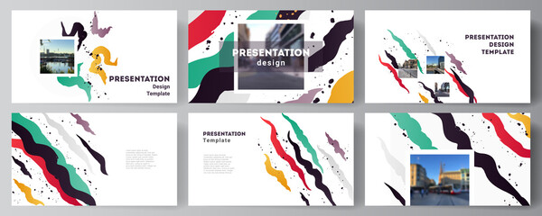 Vector layout of the presentation slides design business templates, multipurpose template for presentation brochure, brochure cover, business report, agency, corporate, portfolio, pitch deck, startup.