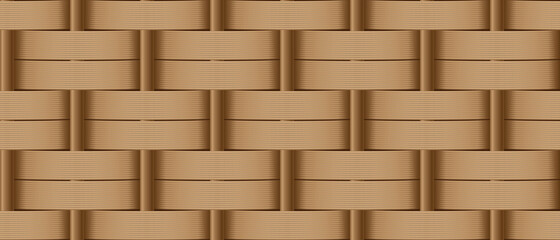Background decorative weaving basket textured. Seamless woven vector pattern