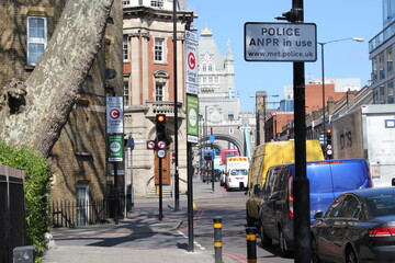 ULEZ stock footage London, UK - April 9 2019: ULEZ (Ultra low emission zone) London prepare Ultra...