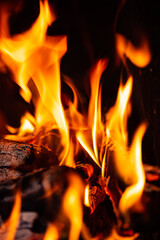 Fire Pit at night showing glowing embers