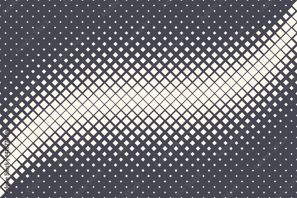 Poster rhombus halftone pattern vector geometric technology abstract background. half tone squares retro co