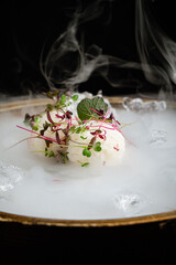 rice ball with micro greens