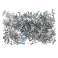 Abstract gray, white, and beryuz texture. Drawn with gouache, rough with a brush. Brush strokes painting.