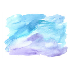 blue watercolor spot on white background