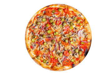 pizza vegetable fast food no meat no cheese snack savory pie healthy meal top view copy space food background rustic vegan or vegetarian food
