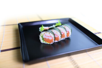 delicious and healthy sushi pieces