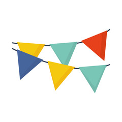 colorful pennants hanging