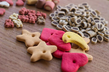 Dog tasty colored biscuits, snacks for dogs