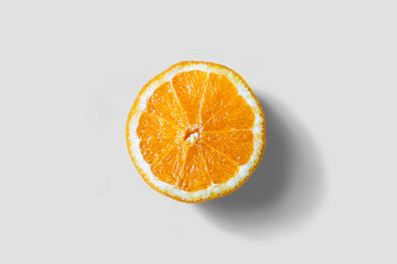 Orange cut in half isolated