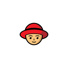 People and Bowler Hat logo or icon design