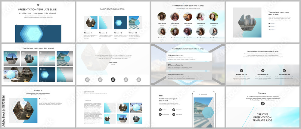 Wall mural presentation design vector templates, multipurpose template for presentation slide, flyer, brochure 