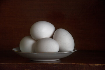 Chicken Eggs on a Plate