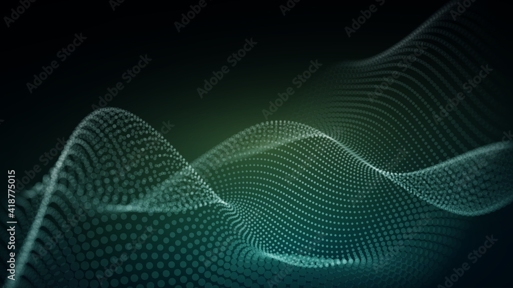 Poster 3d abstract digital technology background. futuristic sci-fi user interface concept with gradient do