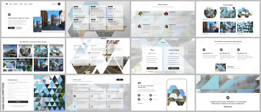 Sticker vector templates for website design, presentations, portfolio. templates with triangles, triangular 