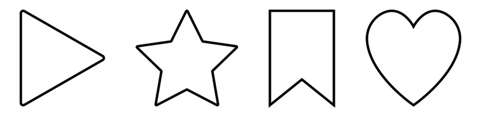 Set of icons for social networks. Design. Interface. White background. Vector illustration.