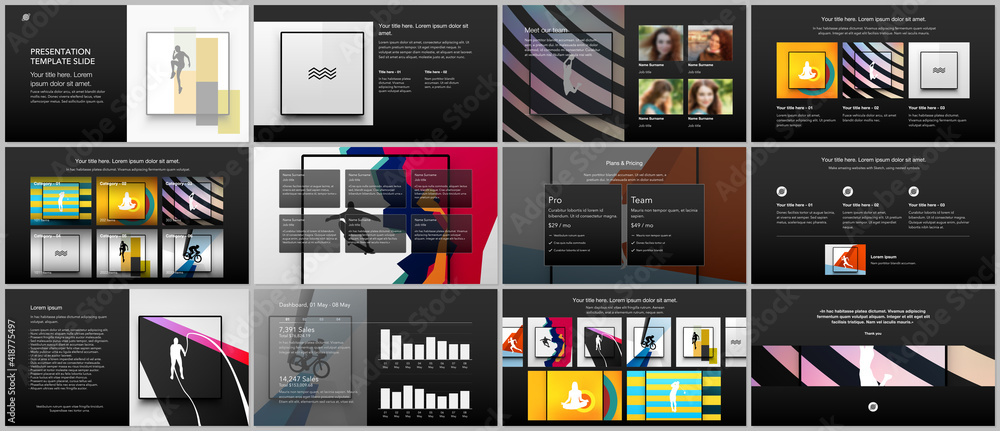 Poster vector templates for website design, presentations, portfolio. templates for presentation slides, le