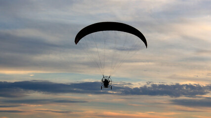 Paraglider in the sky.