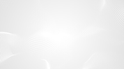 Dot white gray wave light technology texture background. Abstract big data digital concept. 3d rendering.