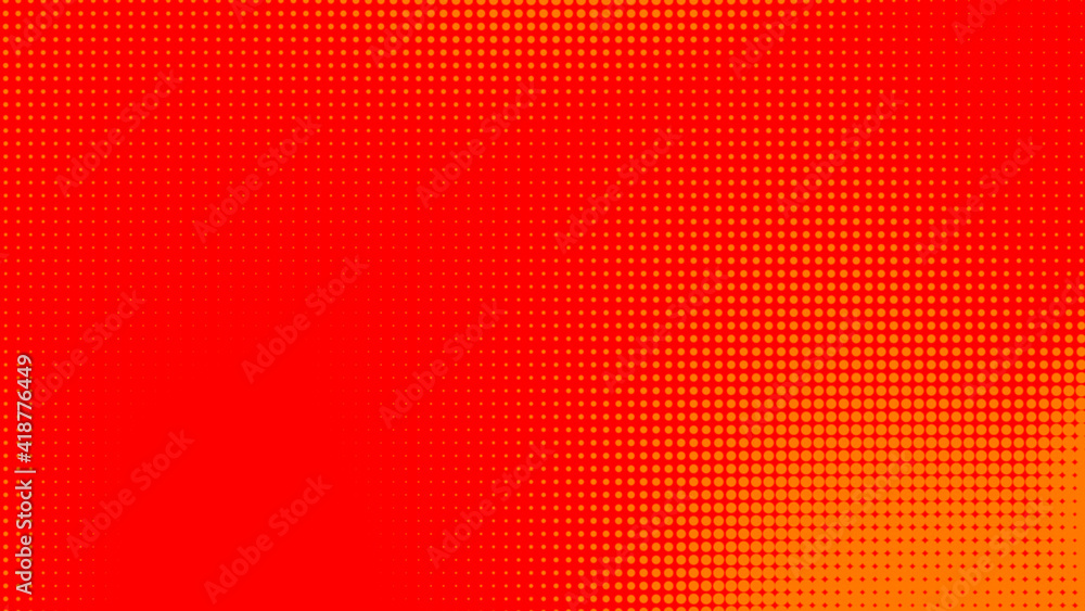 Poster dots halftone orange color pattern gradient texture with technology digital background. dots pop art