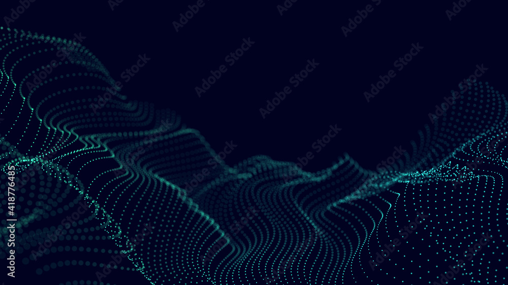 Poster abstract 3d technology and science neon visualization. blockchain and cryptocurrency. digital wallpa