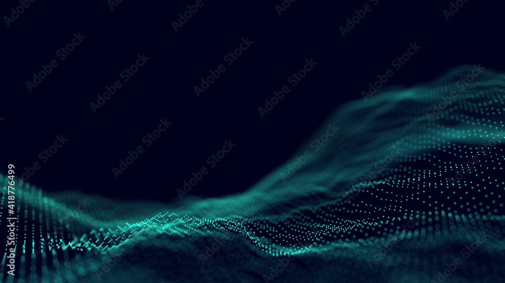Poster abstract 3d technology and science neon visualization. blockchain and cryptocurrency. digital wallpa