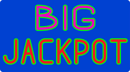 Jackpot winner, play casino, game banner. Vector on blue