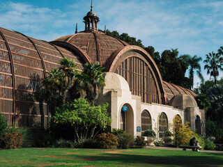 The landmark Botanical Building in Balboa park, built for the 1915-1916 exposition, and housing more than 2000 permanent plants on display.