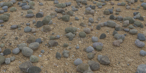 Large and small rocky ground
