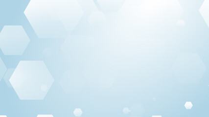 Abstract hexagon geometric white blue pattern technology medical and science background.