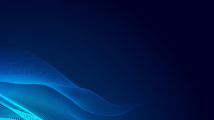 Dot blue wave light screen gradient texture background. Abstract  technology big data digital background. 3d rendering.