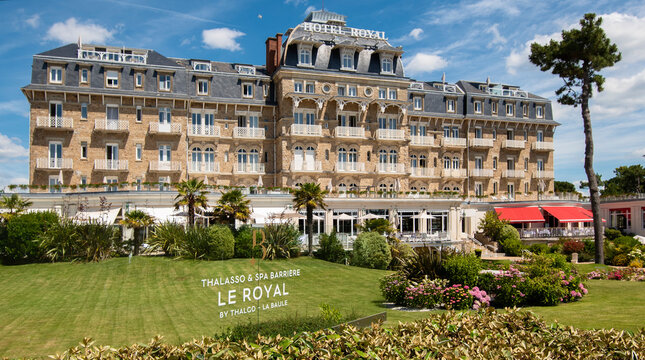 La Baule, France - june 22, 2019 : sign of the H&ocirc;tel Le Royal 