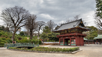 Fototapeta na wymiar Nezu Shrine established in 1705, one of the oldest worship places in the city. Tokyo, Japan