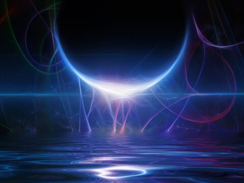 Planet with nebulos filaments
