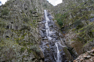 Views and landscape of the La Meancera waterfall route.