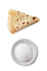 crêpe au sucre, crêpe sur fond blanc, détouré