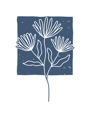 Vector illustration of a flower and a geometric shape. Logo design. Doodle.