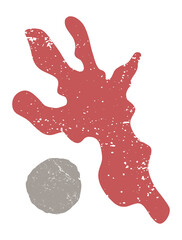 Vector trendy illustration - abstract shapes with grunge texture on white background.