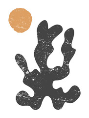 Vector trendy illustration - abstract shapes with grunge texture on white background.
