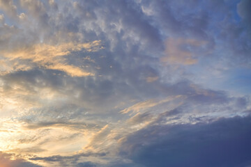 Naklejka na ściany i meble Natural background: dramatic sky at sunset
