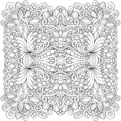 unusual mandala, seamless pattern with elements, square