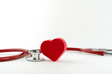 stethoscope and heart, a concept of heart treatment