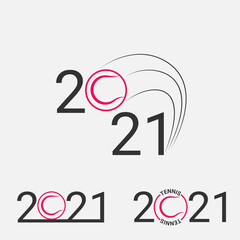 Tennis sign 2021. Set Tennis logo for a tennis event.